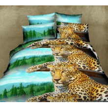 Главная Использования 3D Leopard постельное белье пододеяльник Комплект постельного белья с подушкой покрытия